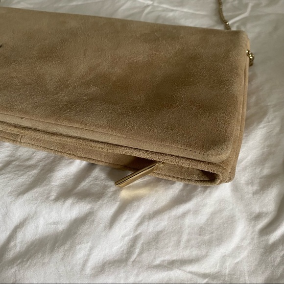 Reiss Goatskin Suede Foldover Twist Detail Clutch Bag - Picture 5 of 16